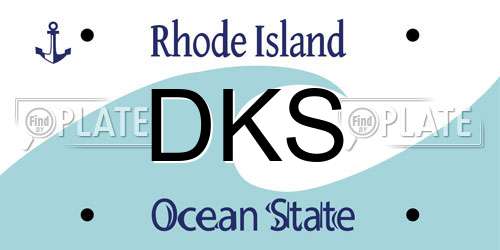 DKS Rhode Island License Plate