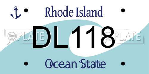 DL118 Rhode Island License Plate