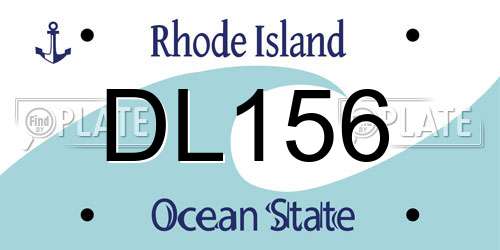 DL156 Rhode Island License Plate