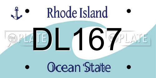 DL167 Rhode Island License Plate