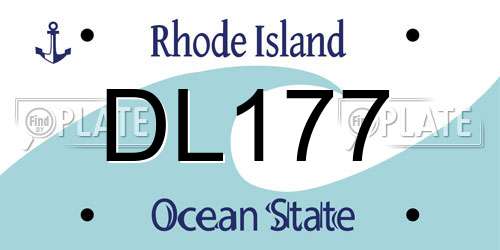 DL177 Rhode Island License Plate