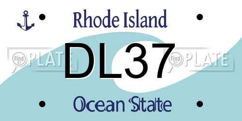 DL37 Rhode Island License Plate