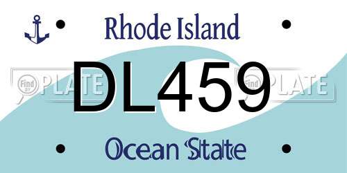 DL459 Rhode Island License Plate