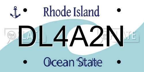DL4A2N Rhode Island License Plate