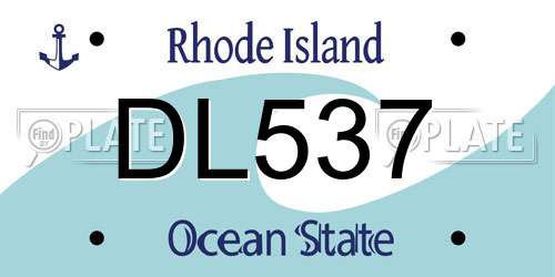 DL537 Rhode Island License Plate