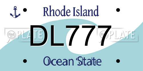 DL777 Rhode Island License Plate