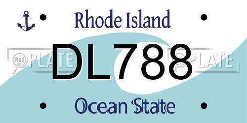 DL788 Rhode Island License Plate
