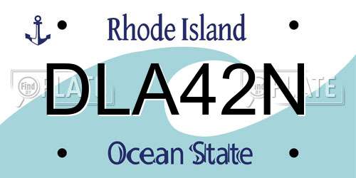 DLA42N Rhode Island License Plate
