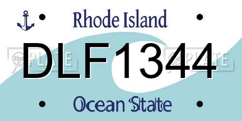 DLF1344 Rhode Island License Plate