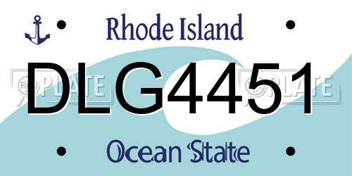 DLG4451 Rhode Island License Plate