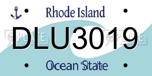DLU3019 Rhode Island License Plate