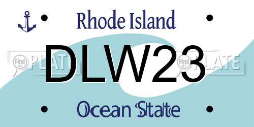 DLW23 Rhode Island License Plate