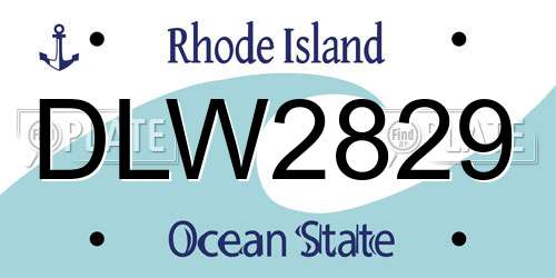 DLW2829 Rhode Island License Plate