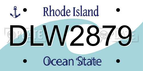 DLW2879 Rhode Island License Plate