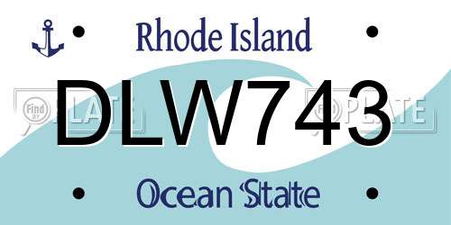 DLW743 Rhode Island License Plate