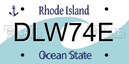 DLW74E Rhode Island License Plate