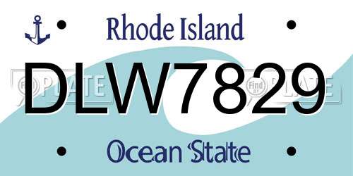 DLW7829 Rhode Island License Plate