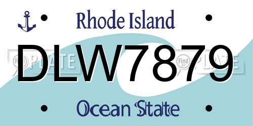 DLW7879 Rhode Island License Plate