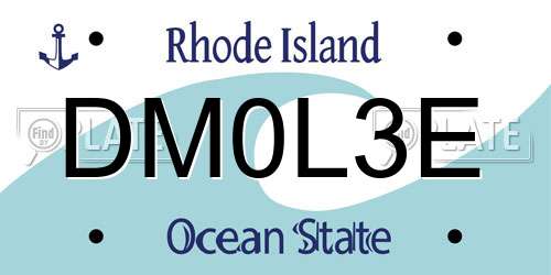 DM0L3E Rhode Island License Plate