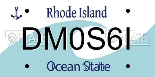 DM0S6I Rhode Island License Plate