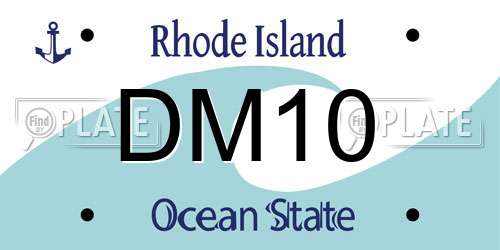 DM10 Rhode Island License Plate