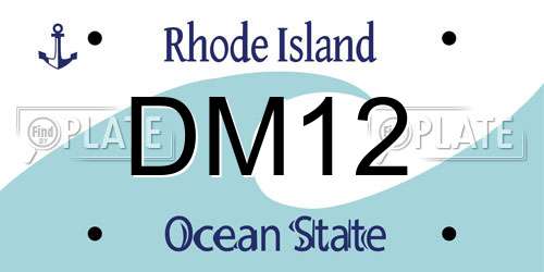 DM12 Rhode Island License Plate