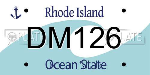 DM126 Rhode Island License Plate