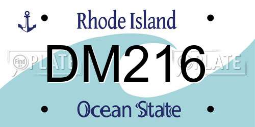 DM216 Rhode Island License Plate