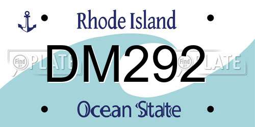 DM292 Rhode Island License Plate