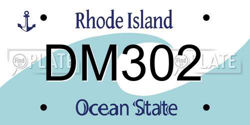 DM302 Rhode Island License Plate