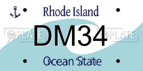 DM34 Rhode Island License Plate
