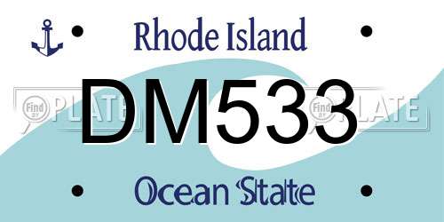 DM533 Rhode Island License Plate