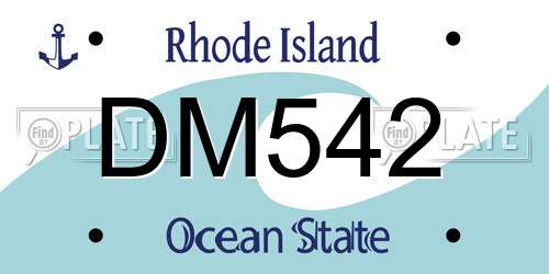 DM542 Rhode Island License Plate