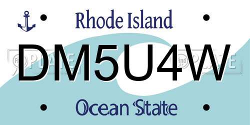 DM5U4W Rhode Island License Plate