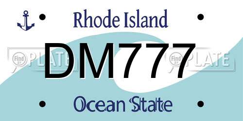 DM777 Rhode Island License Plate