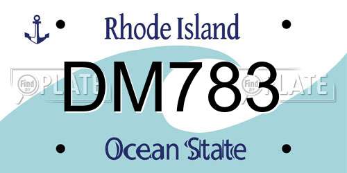 DM783 Rhode Island License Plate