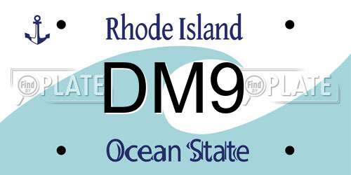 DM9 Rhode Island License Plate