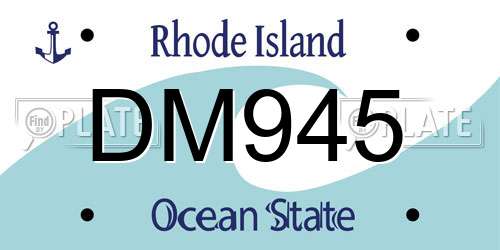DM945 Rhode Island License Plate