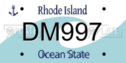 DM997 Rhode Island License Plate