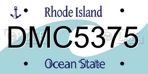 DMC5375 Rhode Island License Plate