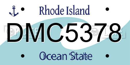 DMC5378 Rhode Island License Plate