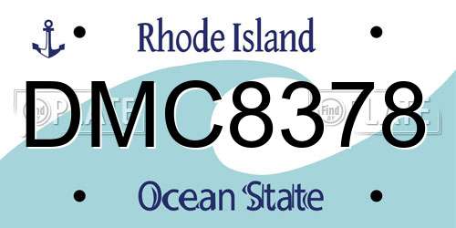 DMC8378 Rhode Island License Plate