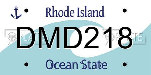 DMD218 Rhode Island License Plate