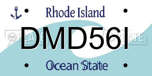 DMD56I Rhode Island License Plate