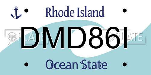 DMD86I Rhode Island License Plate