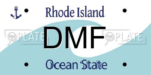 DMF Rhode Island License Plate