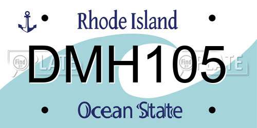DMH105 Rhode Island License Plate