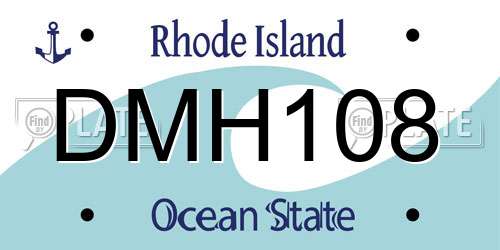DMH108 Rhode Island License Plate