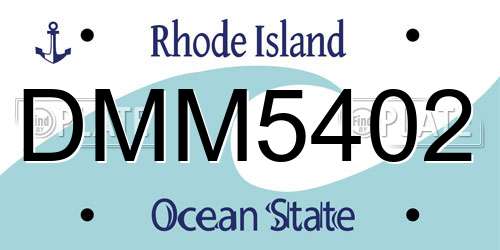 DMM5402 Rhode Island License Plate