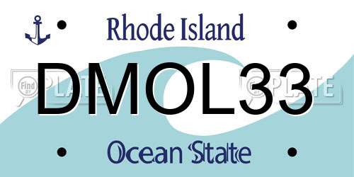 DMOL33 Rhode Island License Plate